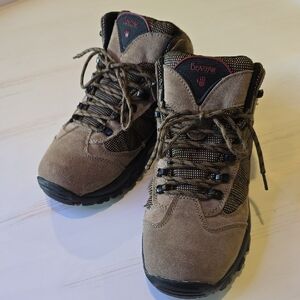 BearPaw Brown/Tan and Black Suede Lace-Up Hiking Boots